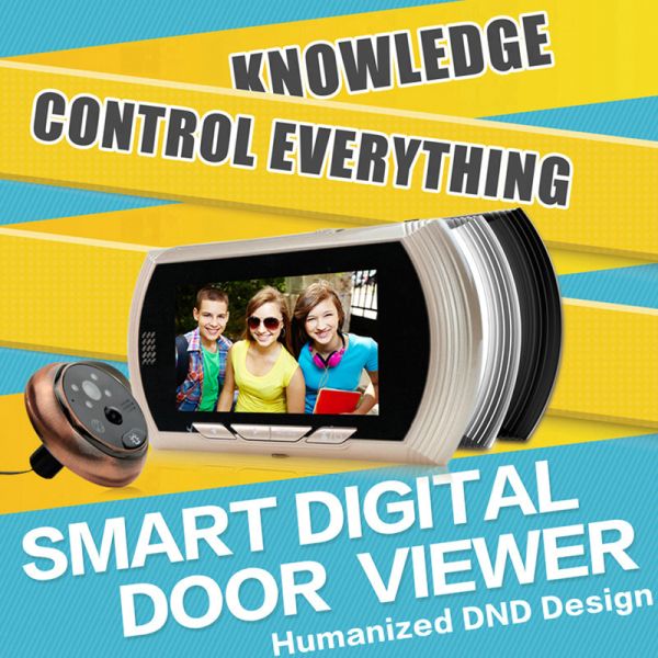 4.3 Digital Door Peephole Viewer Photo Video Camera Recorder Home Security Smart PIR Video Doorbell IR LED Night Vision