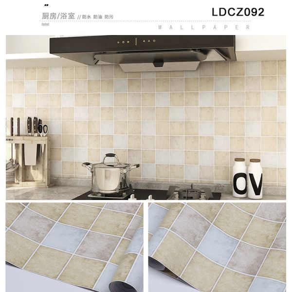 Mosaic Design Self Adhesive Wallpaper for Bathroom Tiles Waterproof Wall Stickers 3D