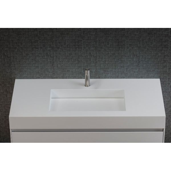 Solid Surface Wall Hung Basin Chemical Resistant Easy To Clean And Maintenance