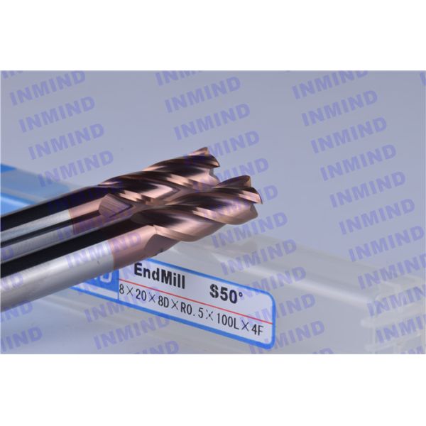SiN Coating 12 mm Dia R0.5 Corner Radius End Mill 4 Flute 30 mm Cutting Length
