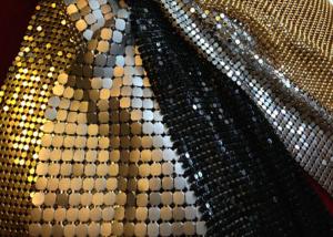 Cheap Shiny Beauty Aluminum Paillette Metal Mesh Fabric 1.5x0.45m Easy To Clean for sale