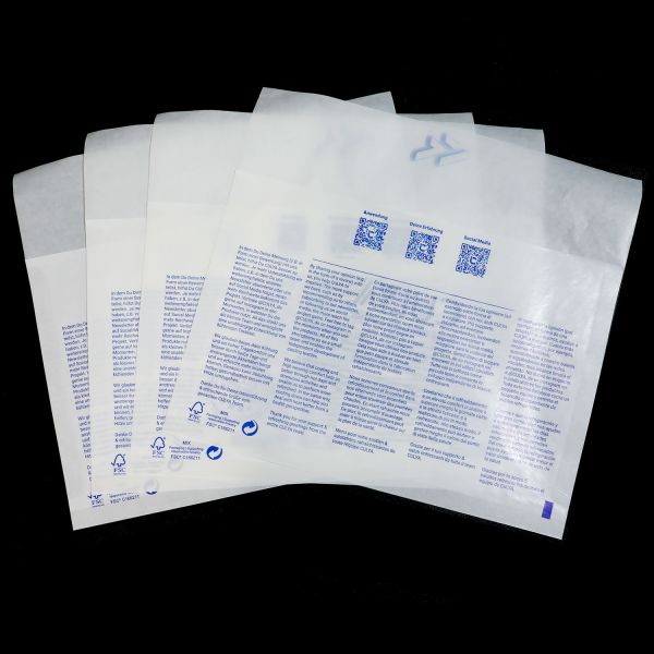 FSC Certified Glassine Paper Envelope Recyclable Eco-Conscious Choice One Side Semitransparent One Side 100% Transparent