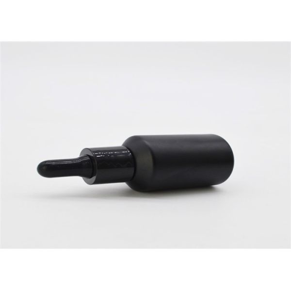 In Stock Black Frosted Small Glass Dropper Bottles With 18/410 Neck Size