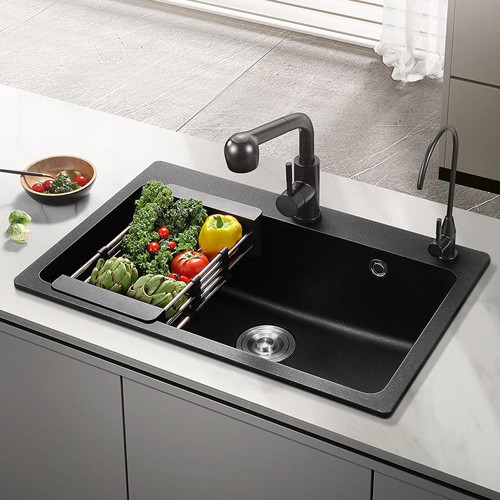 Multifunction Kitchen Sinks 304 Stainless Steel Kitchen Sink Faucet Modern Black Waterfall Rainfall Single Bowl Kitchen