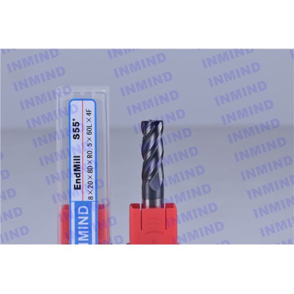 Long Shank 4 Flute Solid Carbide Corner Radius End Mill With SiN Coating