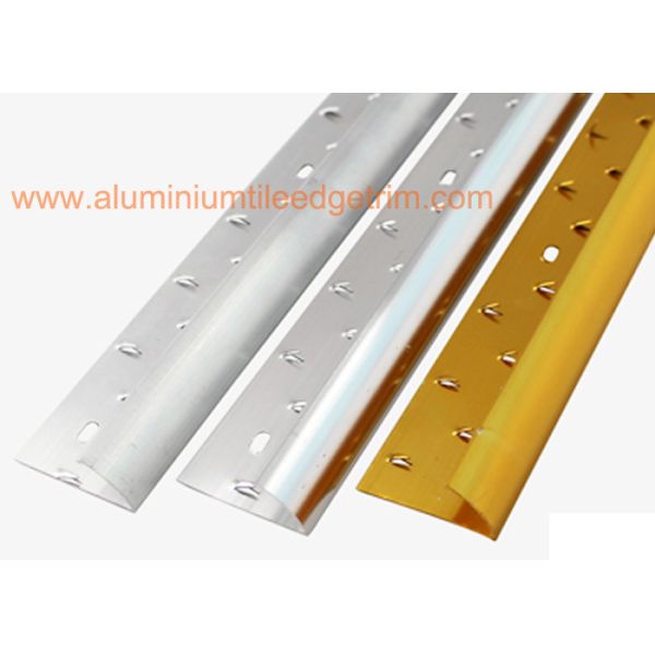 Solid Aluminium Carpet Trim , Curved Carpet Transition Strips Separator Threshold 