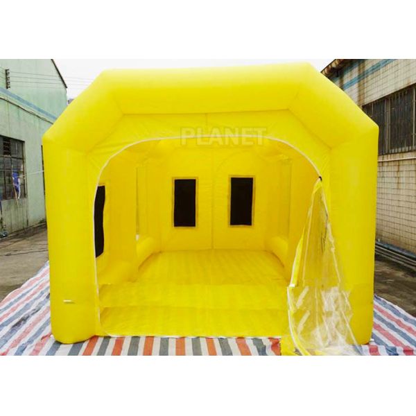 6 M Yellow Inflatable Spray Booth / Automotive Paint Booths Two Air System