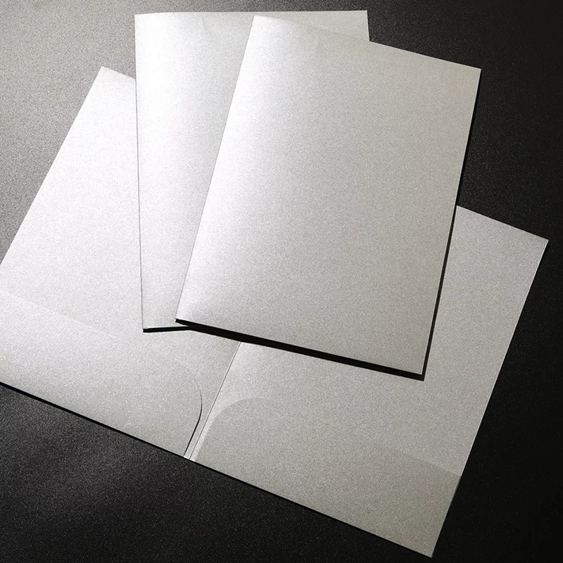 Presentation Folders With Dual Pockets In Shimmer Paper For Contracts