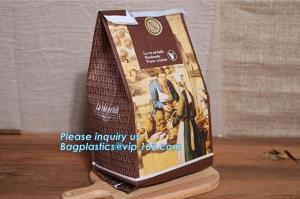 Cheap Recyclable sandwich bread food packaging brown paper bag custom kraft pastry paper bag，kraft paper bread bag with window for sale