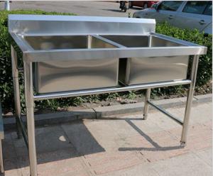 Cheap Corrosion Resistant Stainless Steel Display Racks Double Bowl Kitchen Sink for sale