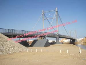 China Concrete Deck Steel Truss Suspension Bridge Cable Stayed With Rock Anchor Pedestrians Vehicle Dual Support on sale