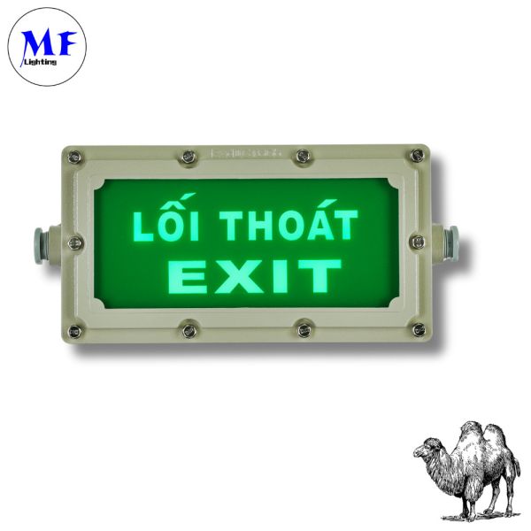 LED Explosion Proof Emergency Light Exit 5years Warranty IP65 Waterproof Fireproof Ex ATEX Iecex 4W 3hours Green For Chemical Plant Processing Industrial Park
