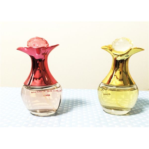 SGS Customized Fancy Glass Empty Pump Bottles Color For Perfume Packing