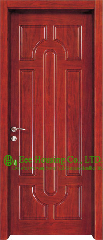 MDF Solid Core Veneer Wood Door With Frame Moulding For Main Entrance, Double Door Wood