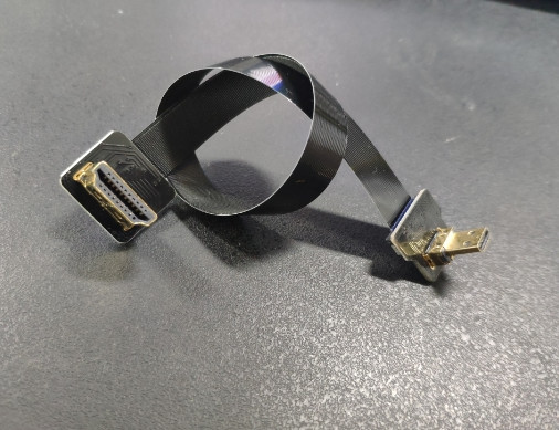 90 Degree Down Angled Standard HDMI Ribbon Cable To Micro HDMI Angled Down 20CM Length