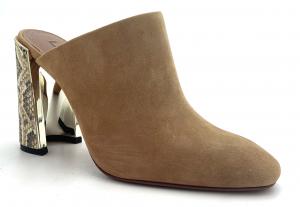 Cheap Elegant Closed Toe Womens Mule Heels Rubber Sole Stylish Design For Formal Wear for sale