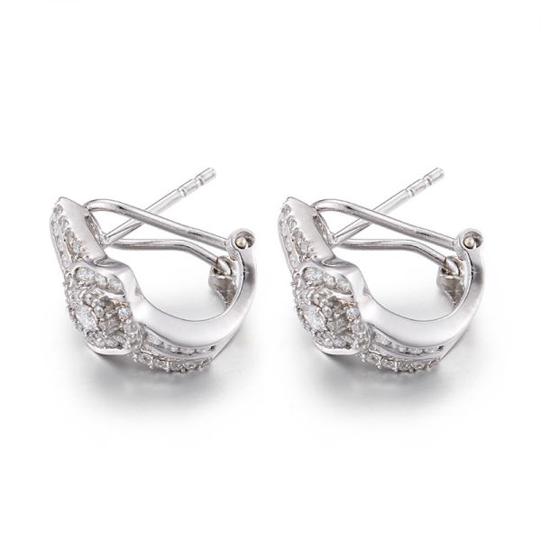 S925 Sterling Silver Cubic Zirconia Stud Earrings 2.78g 10mm