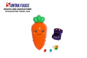 Cheap Lovely emoji carrot jelly bean candy with small toy for children for sale