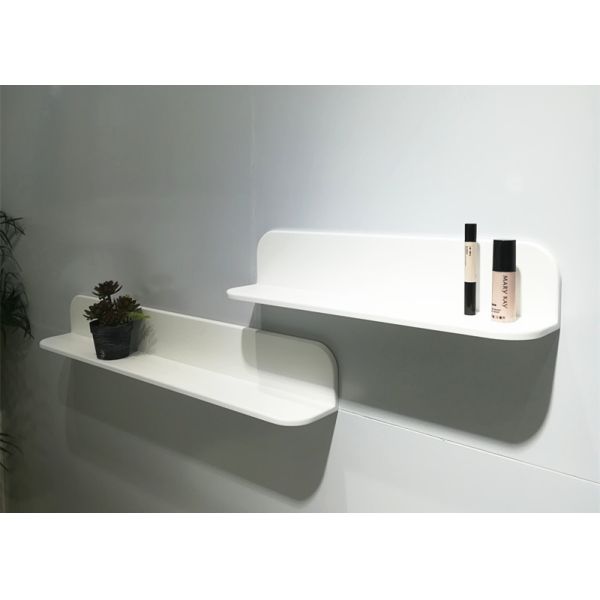 Contemporary  Wall Mounted Shelf  White Man Made Stone Shelf for bathroom