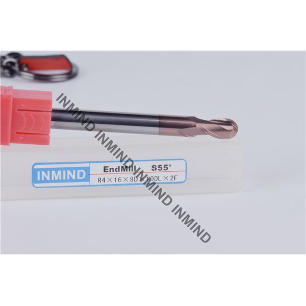 0.5 - 0.6 um Mirco Grain Solid Carbide Ball Nose End Mill , Ball End Mill Cutter
