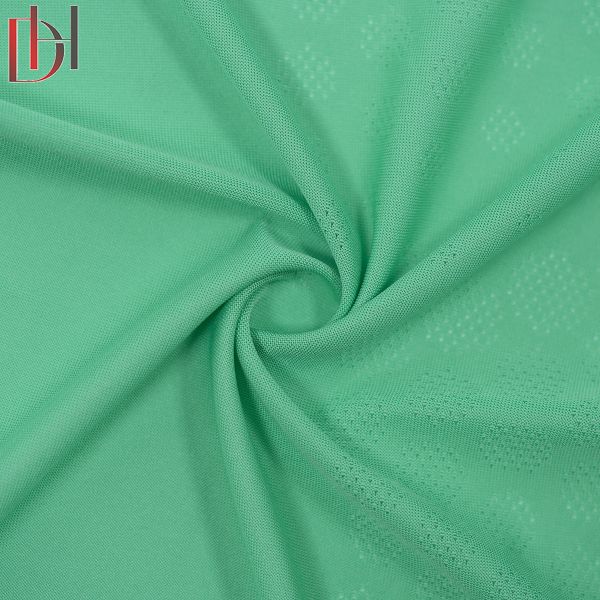Shirt Anti UV Quick Dry Sporty Jacquard Fabric 100% Polyester Knitted Fabric