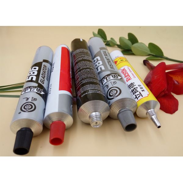 Six Colors Printing Adhesive Tube 99.7% Purity Collapsible Aluminum