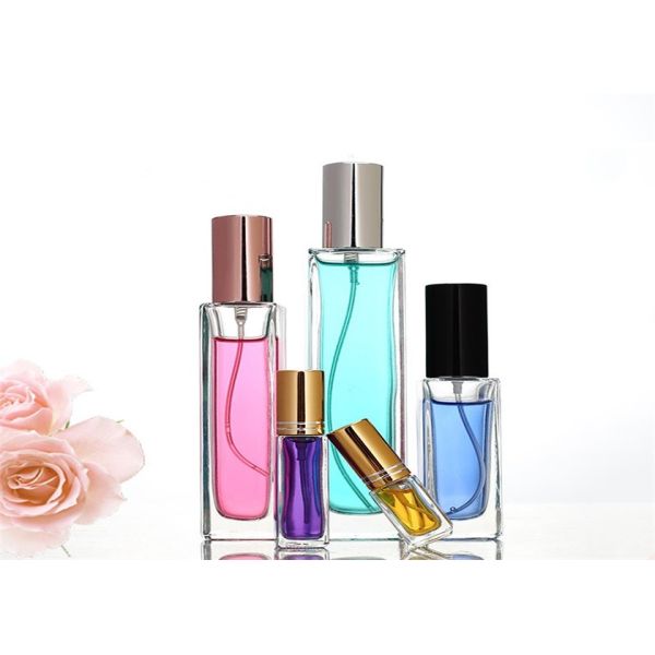 Clear Fancy Perfume Bottles , Square Shaped Empty Perfume Spray Bottles