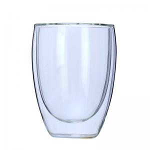 China Handmade Glass 250ml 350ml Double Wall Coffee Cup on sale