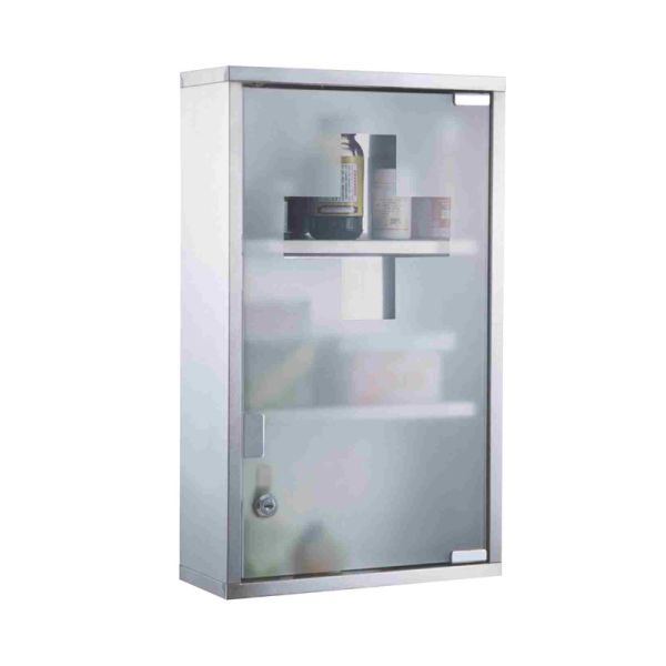 Empty Medical First Aid Wall Mounted Cabinet With Lock And Keys 2 Shelves
