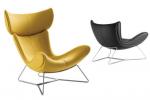 Imola Chair with ottoman by Henrik Pedersen made by wool fabric or leather,