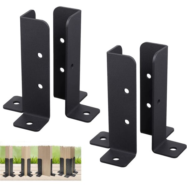 Wood Fence Pergola Post Base Brackets Adjustable Fit 1.5x1.5 2x2 2x4 4x4 Post