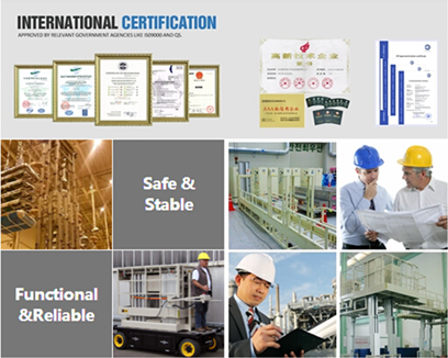 Four Mast Two Men Work Aluminum Work Platform 8m Height 480kg Load Capacity