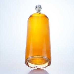 Cheap Tequila Vodka Rum Whisky Liquor Glass Bottle with Cork 1000ml High Flint Cylinder Shape for sale