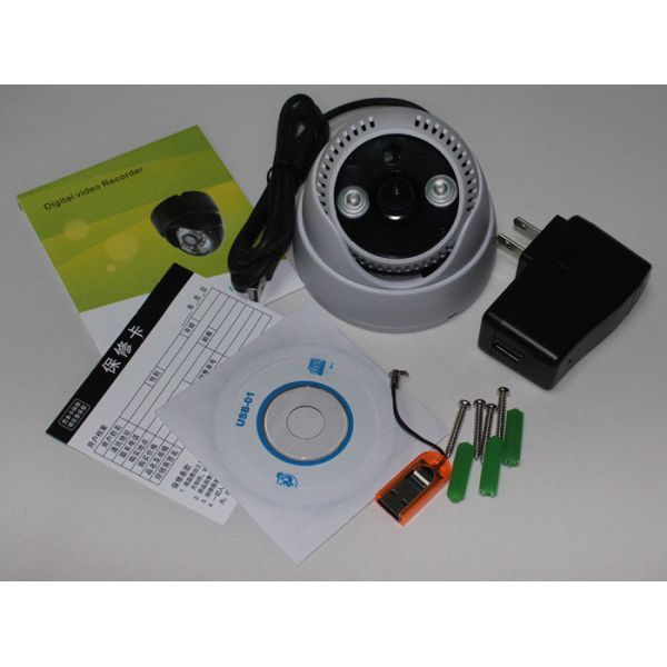 K902 Double Lamp Array IR Night Vision Mini Dome 1/4 CMOS CCTV Surveillance TF DVR Camera
