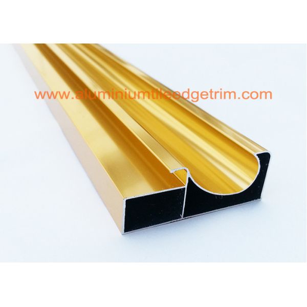 Electrophoretic Coated Gold Aluminium Cabinet Door Profiles 0.4mm-20mm Thickness