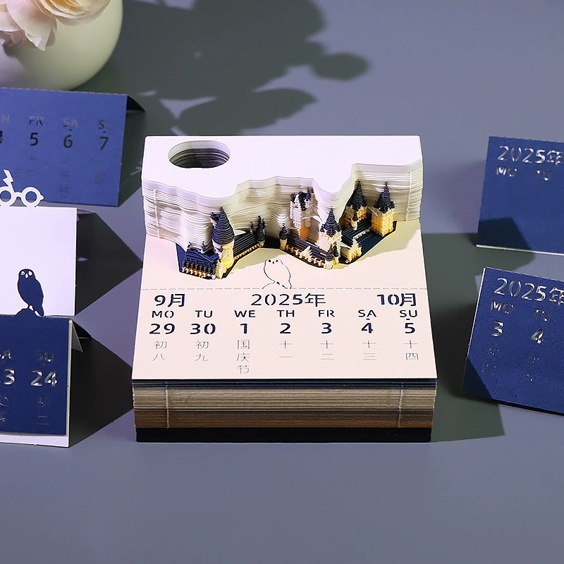 Tear-Away 3D Paper Carving Art Calendar With LED Lights For Desk Decor