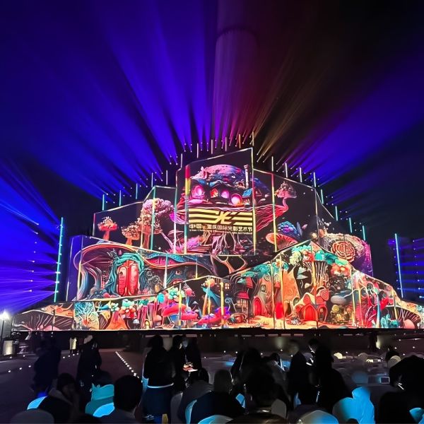 Huge Projection Lamps Building PhotoWall Live 3D Advertising Light