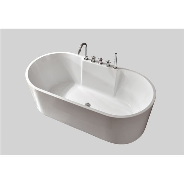 Acrylic Wall Faced Freestanding Bath Back To Wall Modern Curved Bath Rectangular