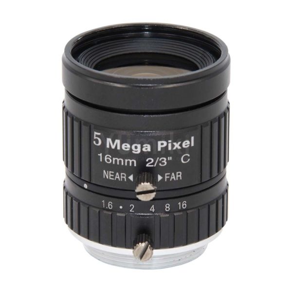 HD 5MP CCTV Camera Lens 16mm F1.6 Aperture 2/3" Image Format Mount C Industrial
