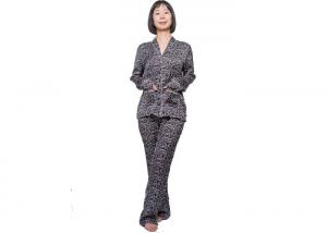 Breathable Fireworks Printing Satin 2 Piece Pajama Set With Full Open Placket