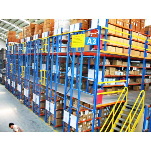Multi - Layer Powder Coating Rack Supported Mezzanine Floor With Walkways