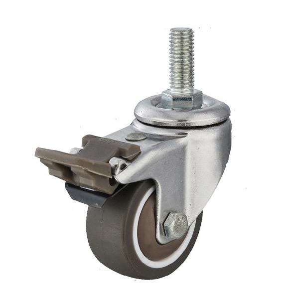 Quality TPR Wheel Light Duty Casters With Brake Swivel Caster Threaded Stem 2 Inch wholesale