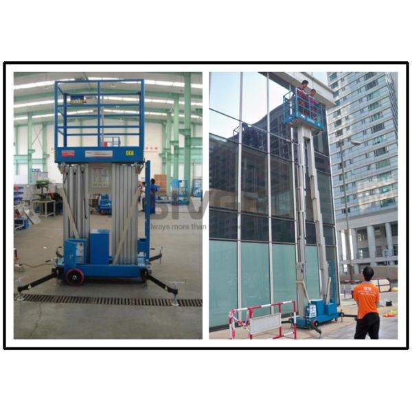 1330 * 600mm Vertical Mast Lift 12 Meter Platform Height For 2 Persons Work