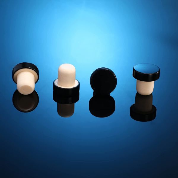 Custom Glass Bottle T Shaped Cork Bottle Stopper For Wine And Beer DIY Process Black