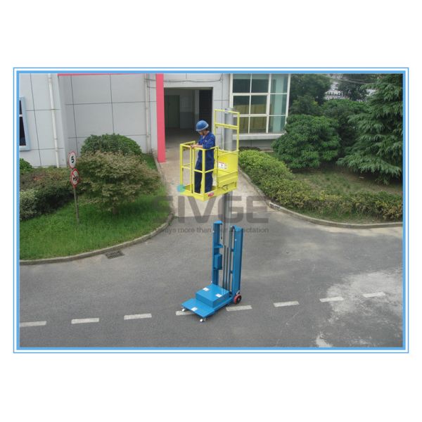 Warehouse Order Picker 2.8m Mast Type , Hydraulic Aluminum Stock Picker Lift