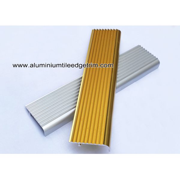 F Type Toothed Anti - Skid  Metal Aluminum Stair Nosing For Tile