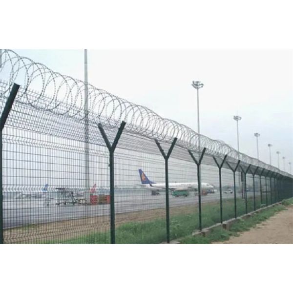 Welded Wire Security Fence With Razor Wire For High Level Security