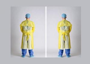 Cheap Waterproof Disposable Doctor Gown , Smooth Disposable Aprons With Sleeves for sale