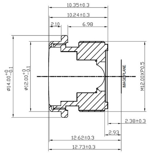 Car rear-view lens, 1/3'', HFOV: 120 Deg, MR-H9073