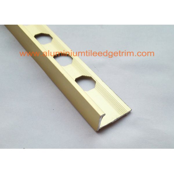Anodized Aluminium Tile Edging Strip Matt Gold 10mm Depth Good Hardness